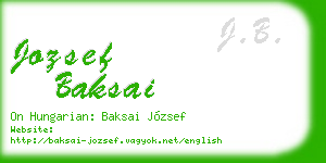 jozsef baksai business card