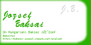 jozsef baksai business card